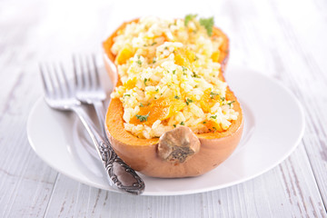 butternut stuffed with risotto