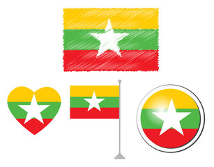 Myanmar flags