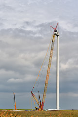 Fototapeta premium Photo of the construction of aerogenerator
