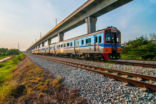 train, Airport Link (City Line) at bangkok thailand.