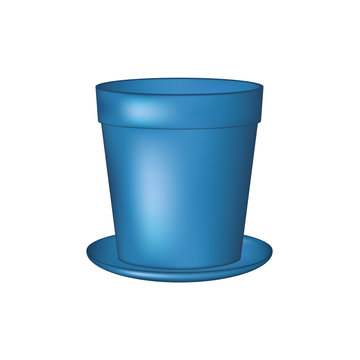 Empty Flowerpot In Blue Design