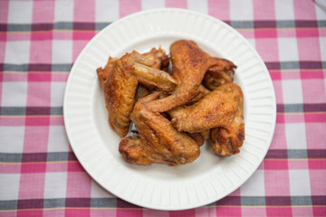 deep fried chicken wings, delicious food