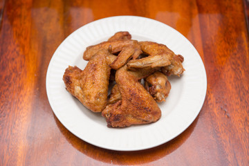 deep fried chicken wings, delicious food