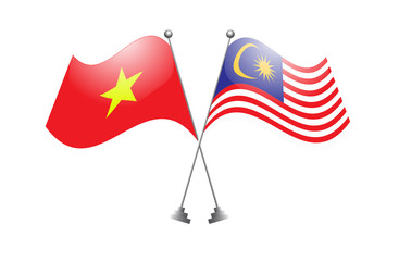Vietnam and Malaysia flag