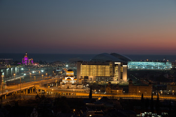 Obraz premium Evening view of the Sochi Olympic Park.