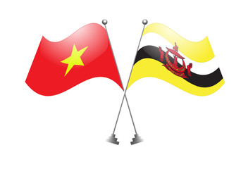 Vietnam and Brunei flag