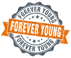 forever young orange vintage stamp