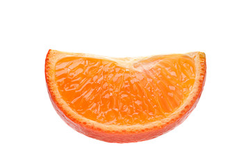 Tangerine citrus slice on white