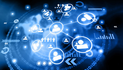 Global networking on beautiful abstract background
