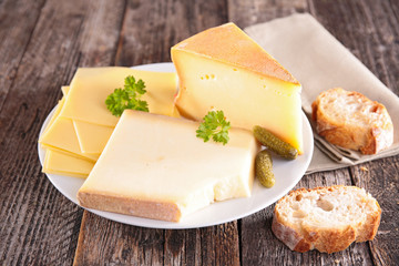 dairy product on wood background