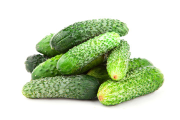 Cucumber isolated over white background.