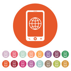 The phone icon. Network symbol. Flat