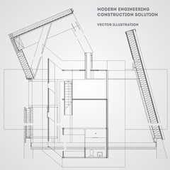 Vector rchitecture plan background. Editable eps 10.