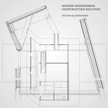 Vector rchitecture plan background. Editable eps 10.