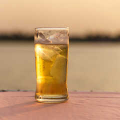Glasses of cold beer