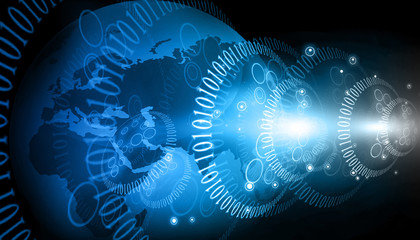 World and binary, Hi-tech technological background