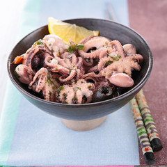 bowl of seafood salad