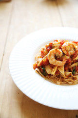spaghetti with shrimp