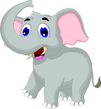 elephant cartoon posing