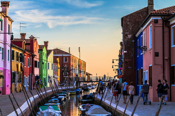 Fototapeta na wymiar Colorful Houses of Burano in the lagoon of Venice, Italy