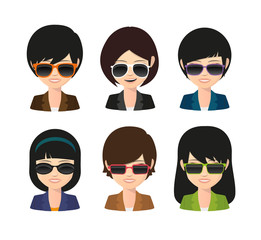 Female asian avatar wearing sunglasses