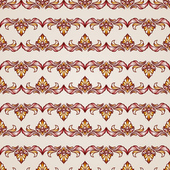 Stripy floral seamless pattern