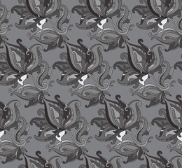 Seamless vector pattern with  floral ornament