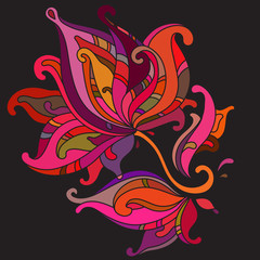 Beautiful vector colorful graphic flower.