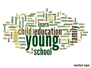 Vector conceptual  education word cloud