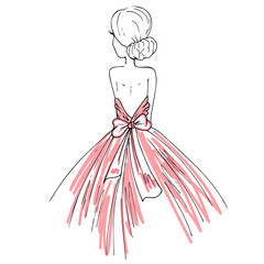 Romantic girl in a fashionable dress