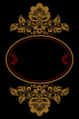 background of floral pattern with traditional russian flower
