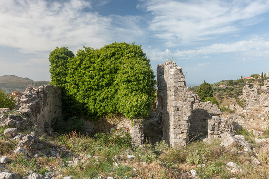 The high fortress walls, Stari Bar, Montenegro.