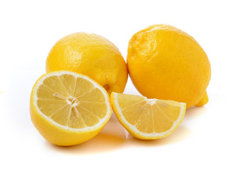 Fresh lemon on white background