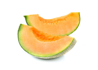 cantaloupe melon on white background