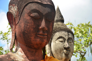 Three Buddha Brother at Wat Phra Borommathat Chaiya Temple