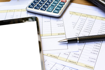 Fototapeta na wymiar Desk office business financial accounting calculate