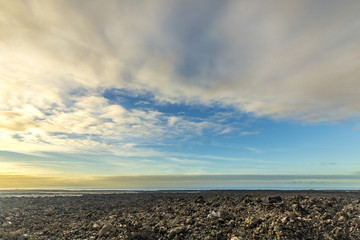 sunset at Timanfaya volcanic national Park in Lanzarote
