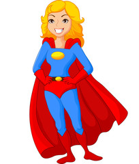 Fototapeta premium Cartoon female super hero posing