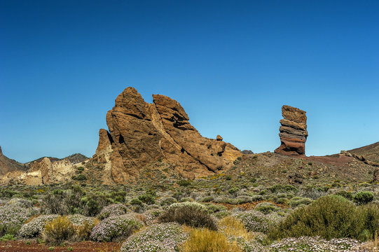 Canary Islands , Tenerife, volcano Teide. Rock the finger of God