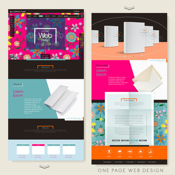 adorable flower one page website design template