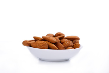 almonds on a white plate