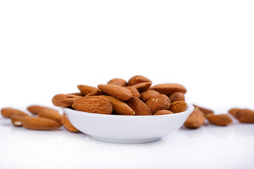 almonds on a white plate