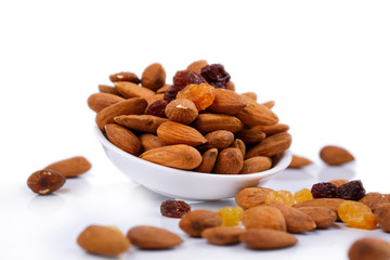 almonds on a white plate