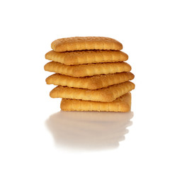Shortbread Cookies Stacks Isolated White Background Growth