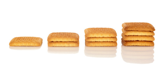 Yellow Cookie Isolated on White Background, Homemade Dessert