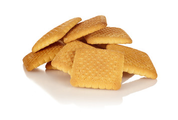 Delicious Shortbread Cookies Pile Isolated White Background