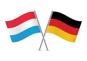 German and Luxembourg flags. Vector illustration.