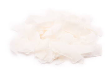 dried coconut fruit on a white background