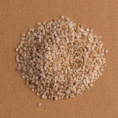 Circle of sesame seeds