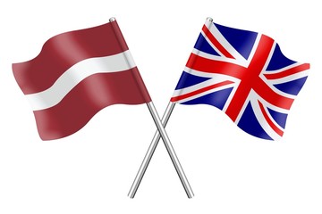 Flags: Latvia and United Kingdom
